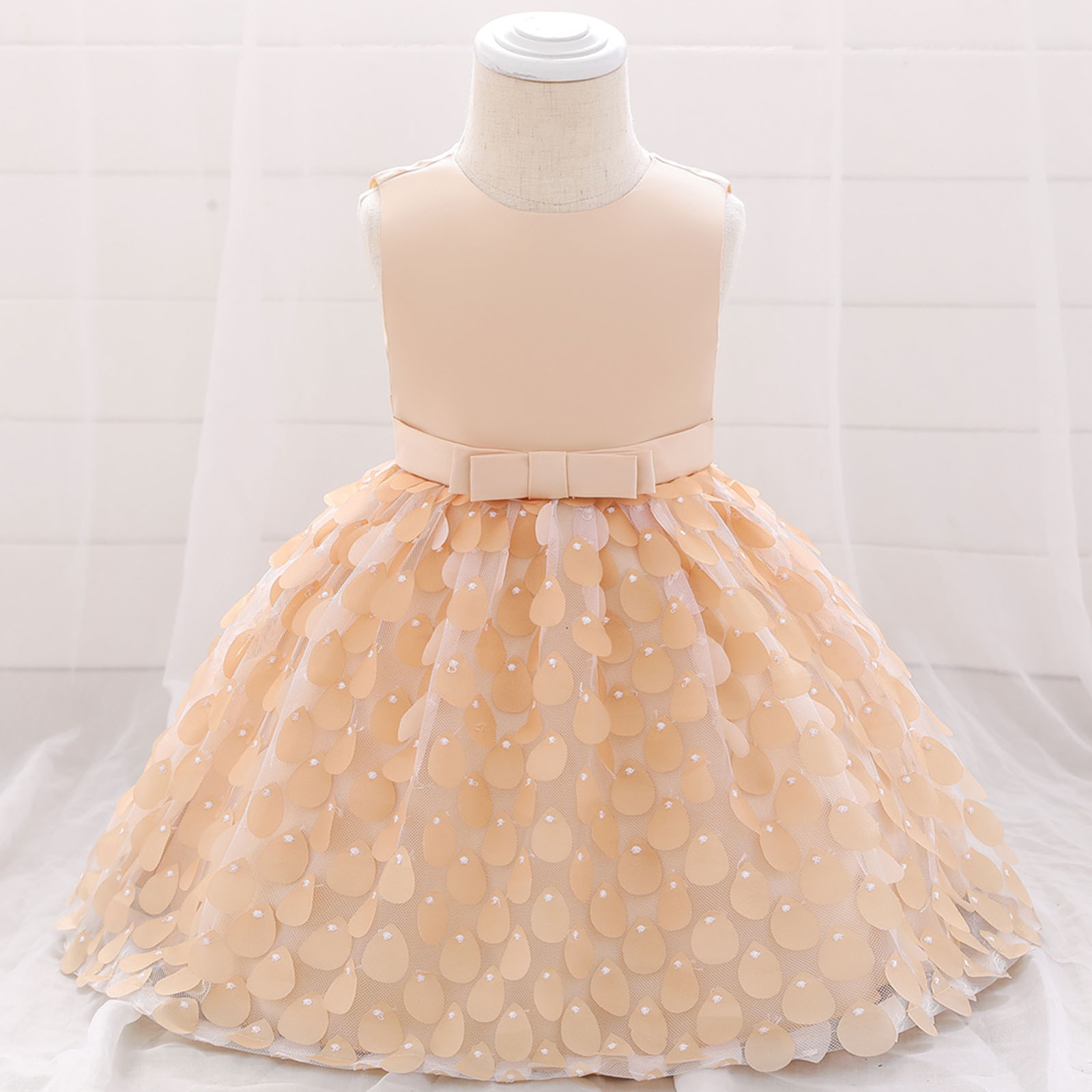Herrnalise Toddler Girls Temperament Bowknot Cute Mermaid Beading Birthday Party Gown Dresses,summer savings